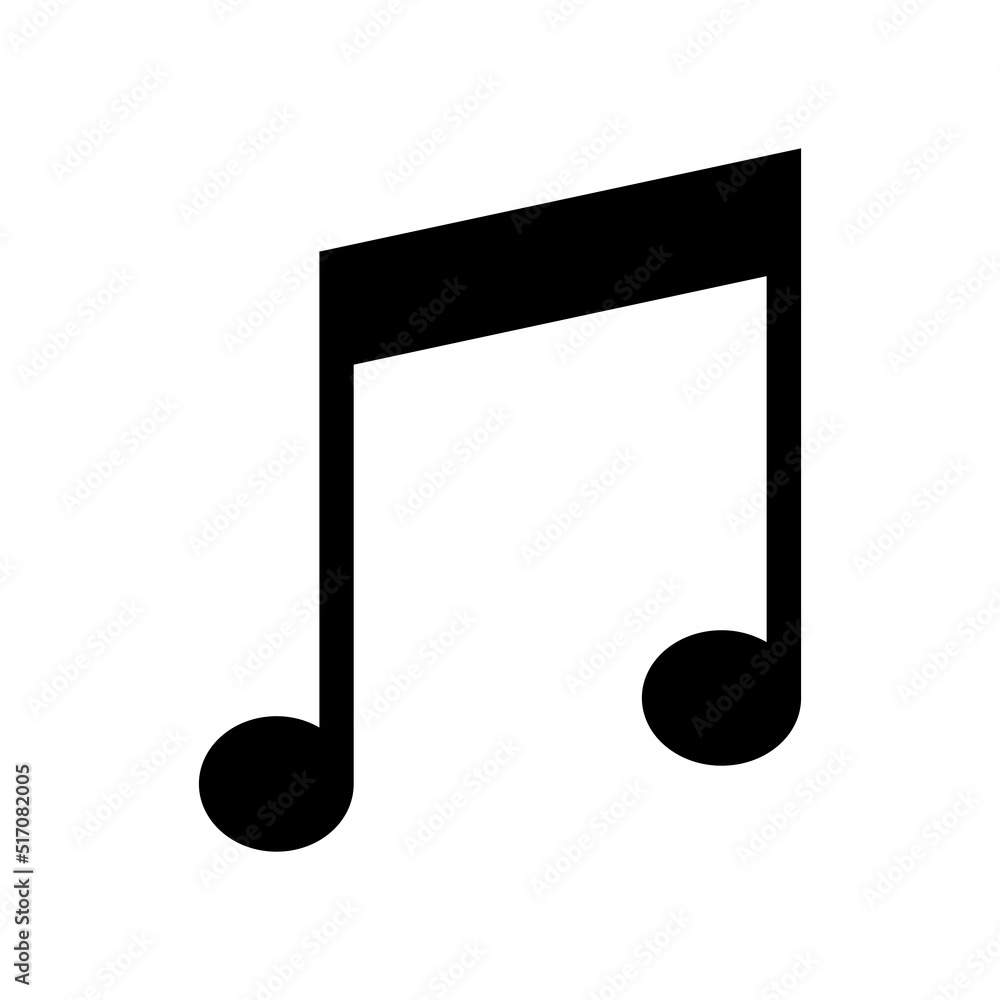 Music note icon, full black. Suitable for website, content design, poster, banner, or video editing needs Music note icon, full black. Suitable for website, content design, poster, banner, or video editing needs