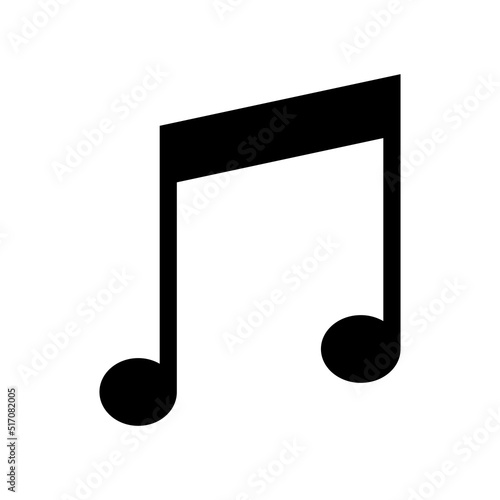 Music note icon, full black. Suitable for website, content design, poster, banner, or video editing needs