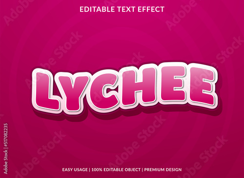 lychee text effect template with abstract style use for business brand and logo