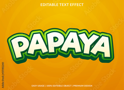 papaya text effect template with abstract style use for business brand and logo