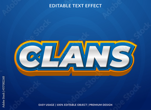 clans text effect template with abstract style use for business brand and logo