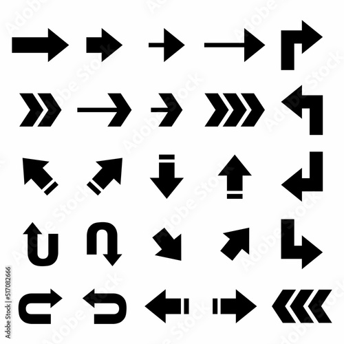 Free Download Illustration Vector Graphic of  arrow. Black Arrow icon. Set Arrow - GFXLoad