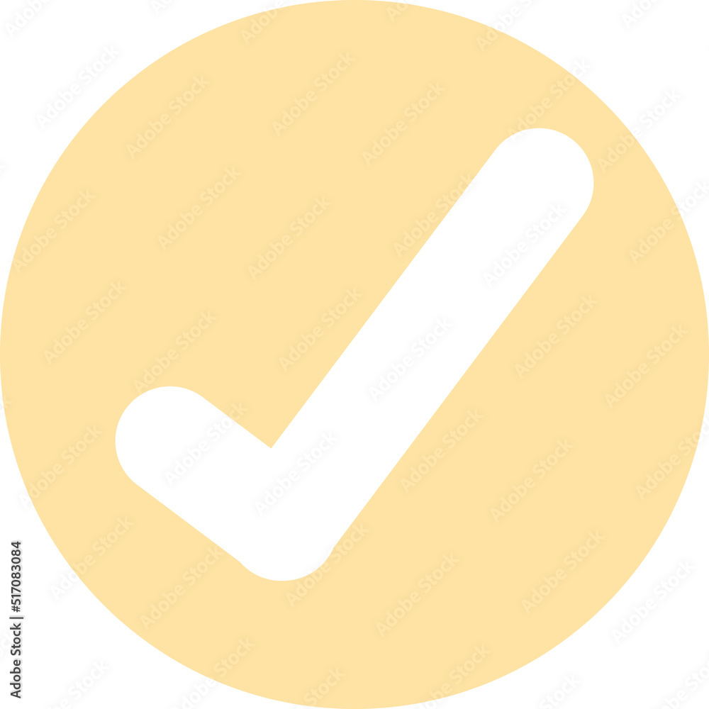Check symbol enclosed within a peach circle Check symbol enclosed within a peach circle