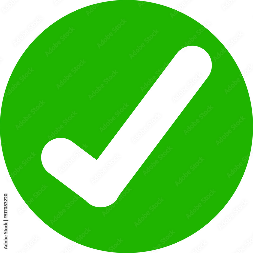 Check symbol enclosed within a green circle Check symbol enclosed within a green circle