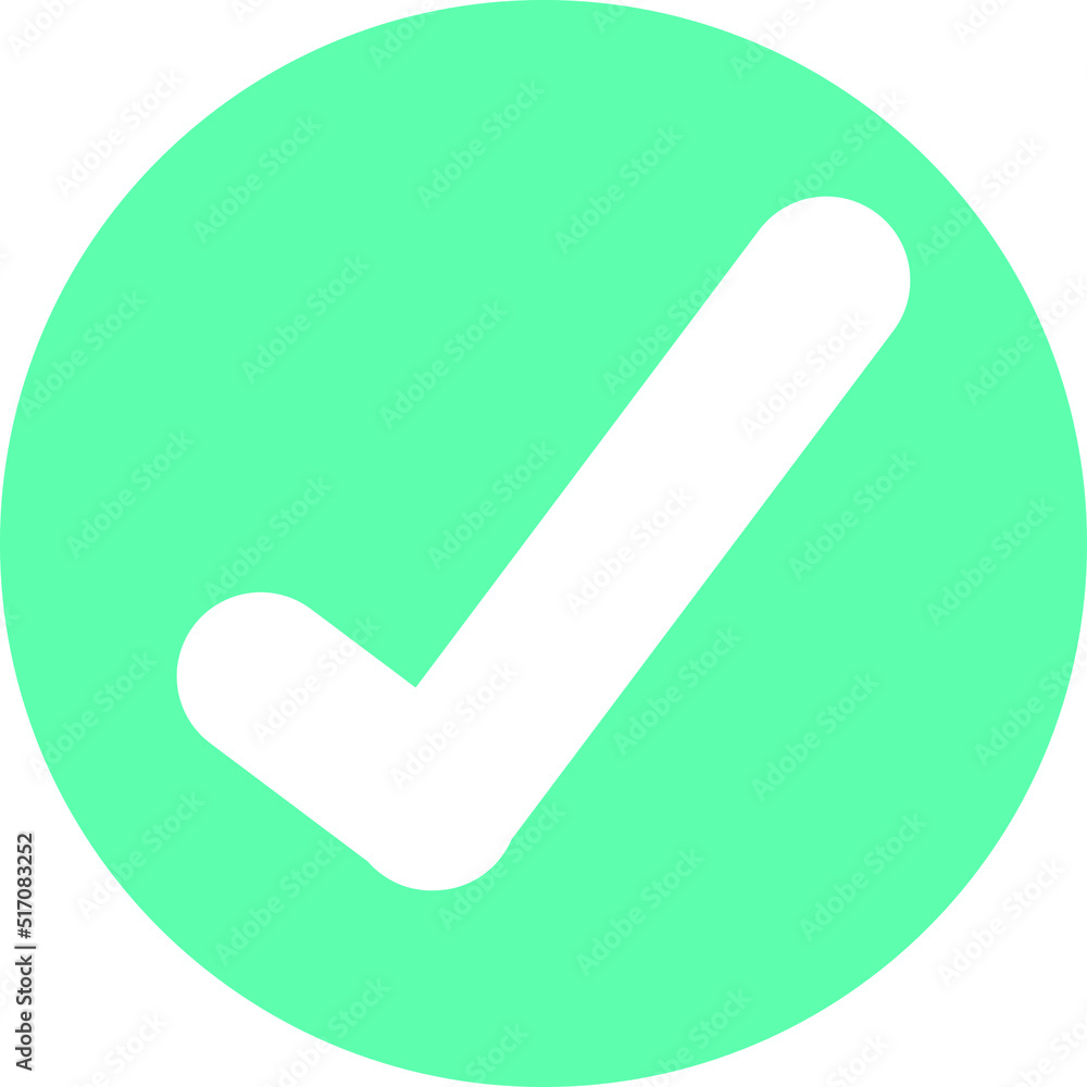Check symbol enclosed within a turquoise circle Check symbol enclosed within a turquoise circle