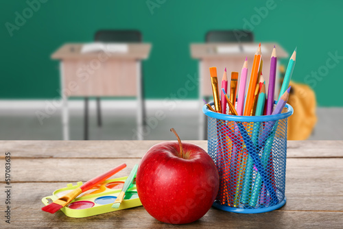 Set of school supplies and ...