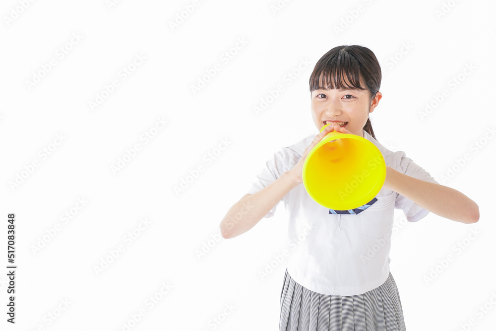 応援をする学生