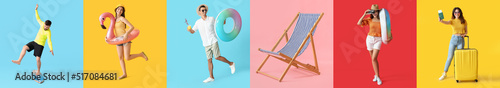 Summer collage with young p...