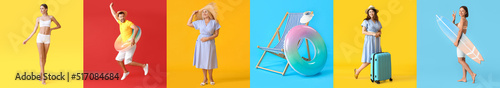 Summer collage with differe...