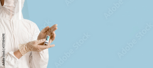 Scientist holding monkeypox...