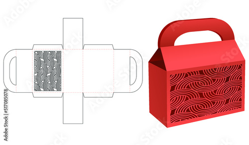 packaging box die cut template and 3D mockup