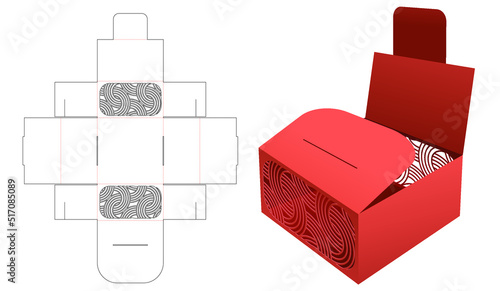 packaging box die cut template and 3D mockup