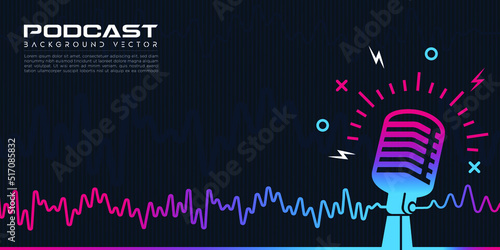Colorful podcast background illustration