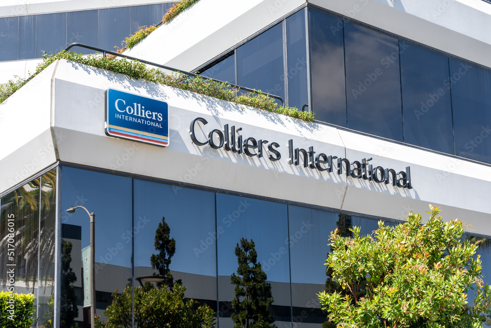 Los Angeles, CA, USA - July 5, 2022: Colliers International sign on the  office building in Los Angeles, CA, USA. Colliers is a Canada-based  professional services and investment management company. Stock Photo