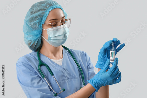 Female doctor with monkeypo...