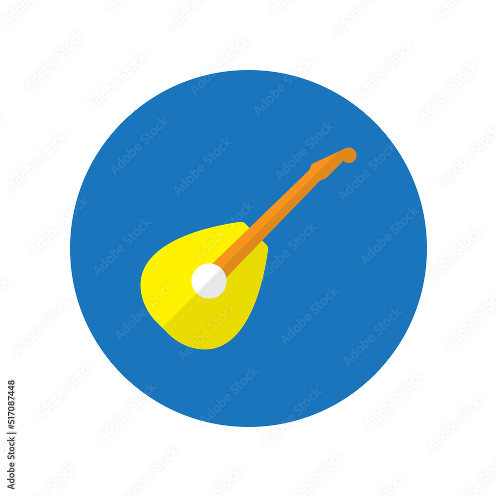 Guitar icon in trendy colors flat design isolated on white background Guitar icon in trendy colors flat design isolated on white background