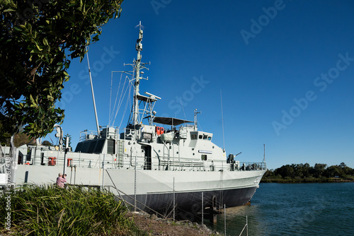 Retired Royal Australian Navy patrol boat HMAS Gladstone, now part of the maritime museum in Gladstone, Queensland, Australia. photo