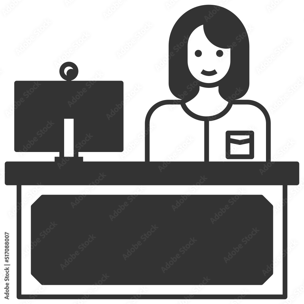 Simple receptionist solid icon Simple receptionist solid icon