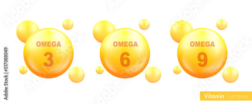 Vector Omega three six and nine fish oil pills. Acid epa dha 3, 6 and 9 for health and skin care. Vitamin nutrient bubbles