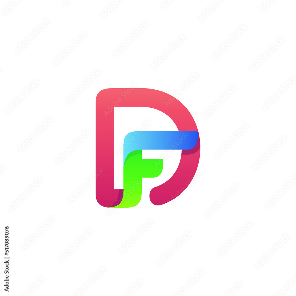 Letter d and f logo design