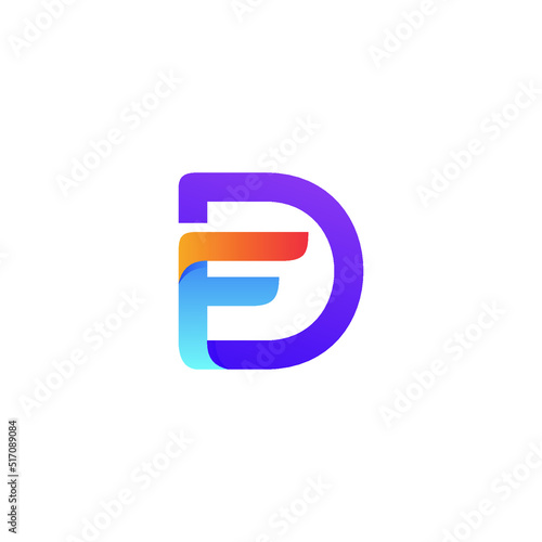 Free Download Letter f and d logo vector - GFXLoad