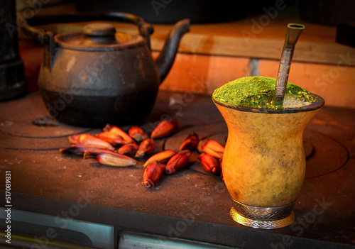 Cuadro en lienzo Chimarrão with yerba mate from the south of Brazil