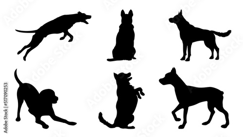 Set Of Dog Silhouettes