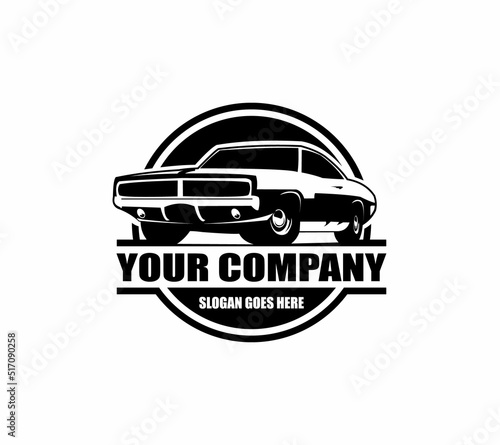 Muscle car silhouette logo concept badge emblem vector isolated