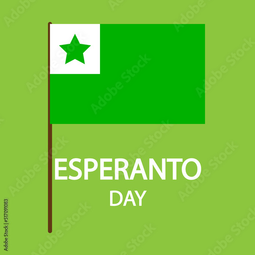 Esperanto day flag flat design, vector art illustration. photo