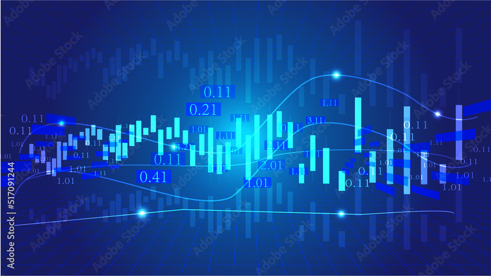 K line chart builds financial curve chart vector background Stock ...
