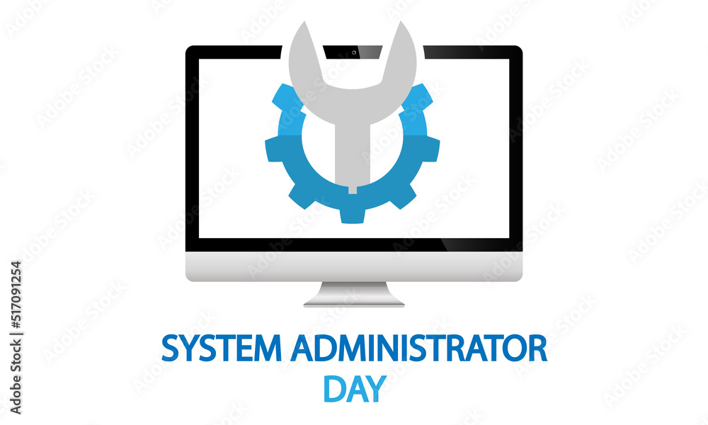 System administrator day computer, vector art illustration. System administrator day computer, vector art illustration.