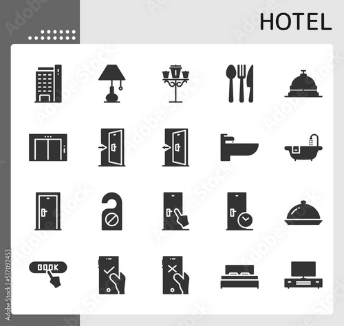 hotel 1 icon set, isolated glyph icon, perfect for web, graphic design, social media, UI, mobile app, EPS vector illustration