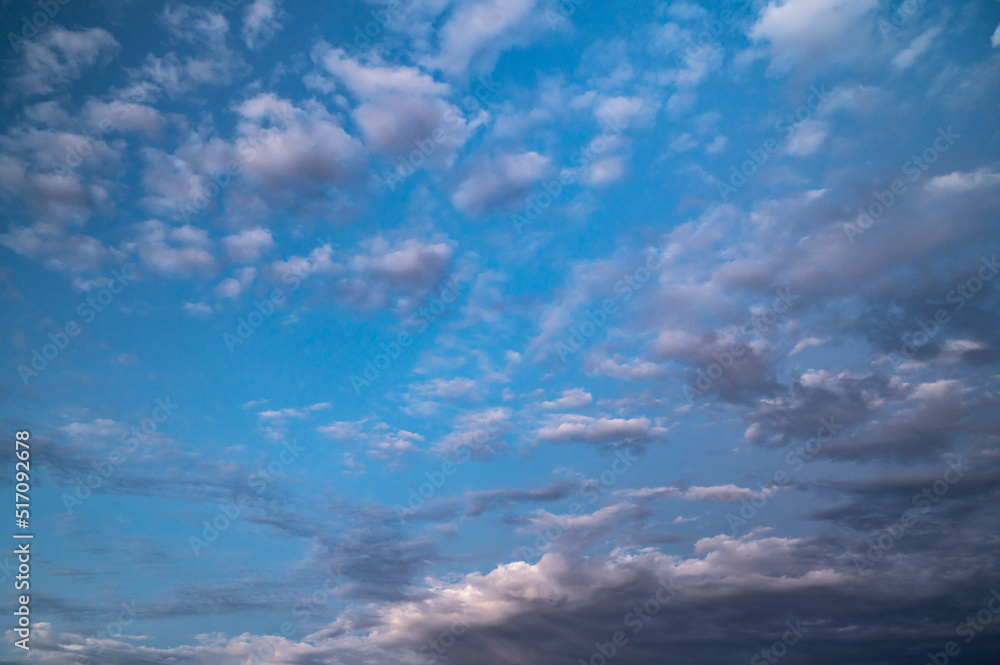 Beautiful popcorn clouds in blue sky in summer Beautiful popcorn clouds in blue sky in summer