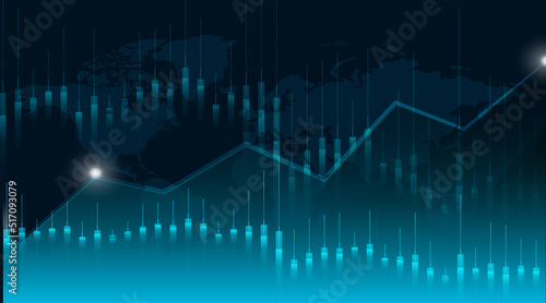 Wallpaper Mural Financial stock market graphs and chart. Digital illustration Vector Torontodigital.ca