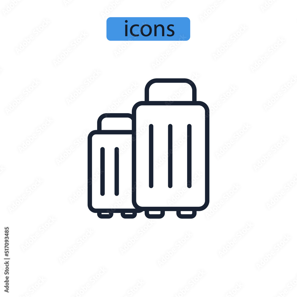 luggage icons symbol vector elements for infographic web luggage icons symbol vector elements for infographic web