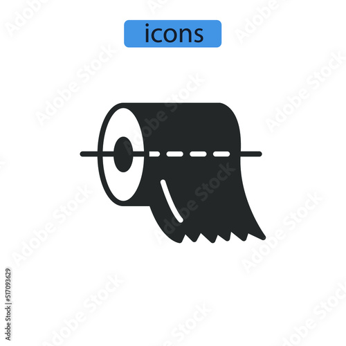 toilet tissue paper icons symbol vector elements for infographic web