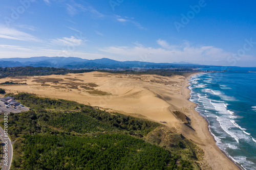 Sand Dunes of Tottori Prefecture Japan, Aerial View