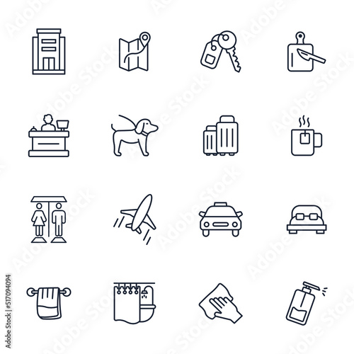 hotel service icons set . hotel service pack symbol vector elements for infographic web