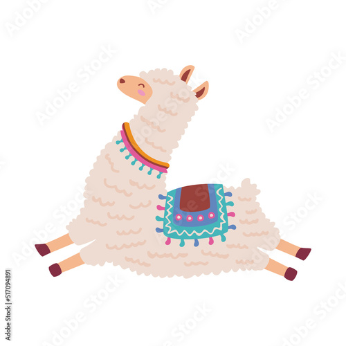cute llama jumping