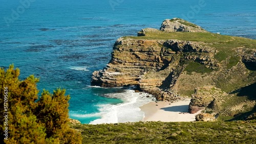 Secluded Diaz Beach on dramatic Atlantic coastline, Cape Point