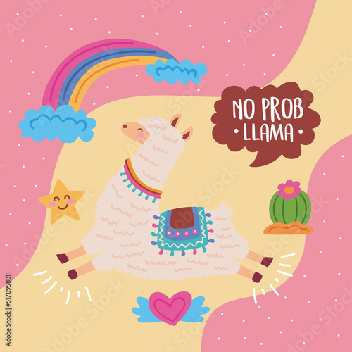 cute llama poster
