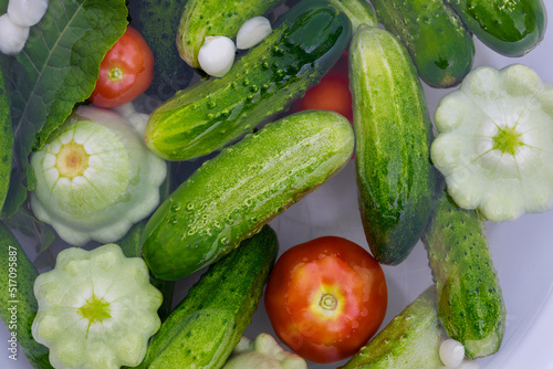 Cooking starts with fresh vegetables picked from the garden.