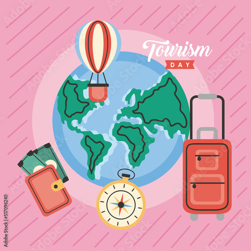 turism day lettering card