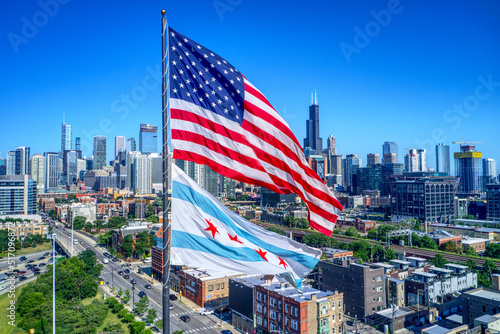 flag in the city