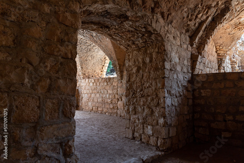 The well-preserved remains of the Yehiam Crusader fortress at Kibbutz Yehiam, in Galilee, northern Israel