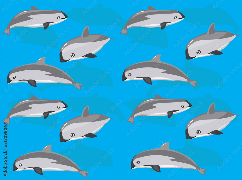 Vaquita Porpoise Endangered Species Seamless Wallpaper Background Stock