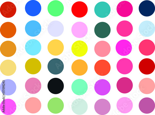 set of different color fill round shape pallets. random colors. vector-illustration.