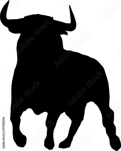 Isolated Bull Silhouette, Fighting Bull Silhouette in Vector