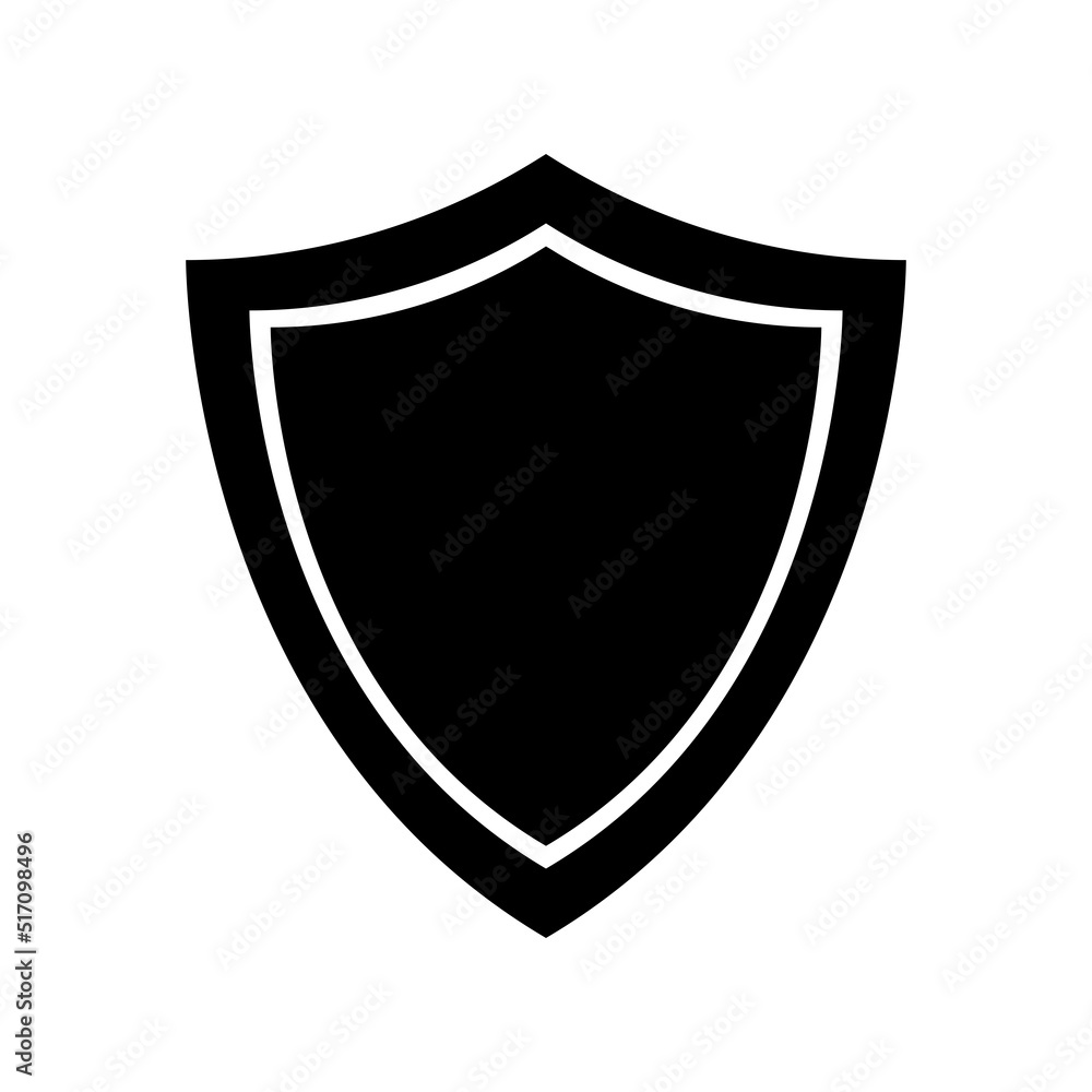 Shield icon, full black. Vector illustration, suitable for content design, website, poster, banner, or video editing needs Shield icon, full black. Vector illustration, suitable for content design, website, poster, banner, or video editing needs