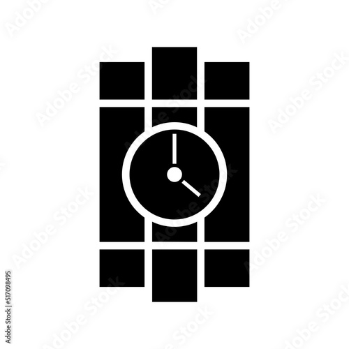 Time bomb icon, full black. Vector illustration, suitable for content design, website, poster, banner, or video editing needs